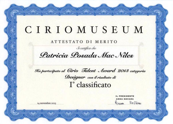 Diploma Cirio Museum